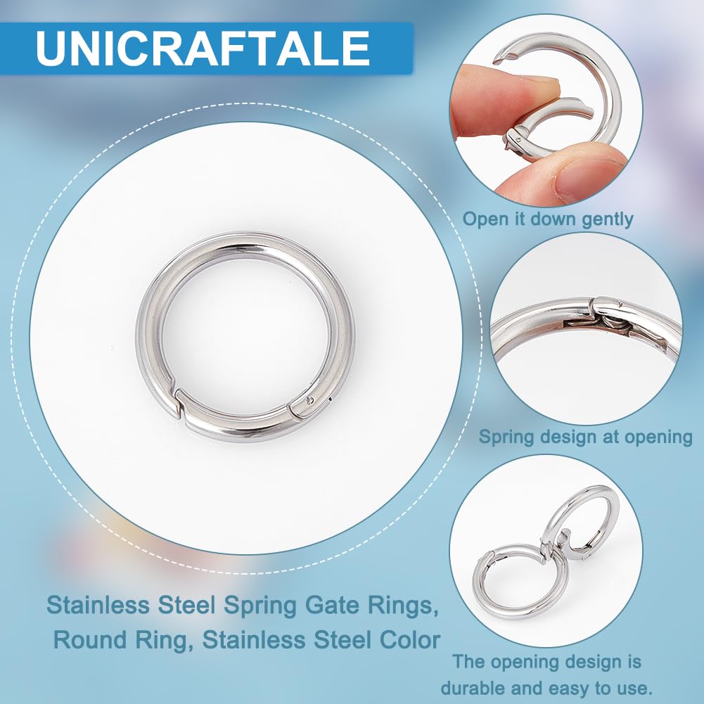 Amazon.co.jp: UNICRAFTALE 3個 30mm ばね ゲート リング ステンレス