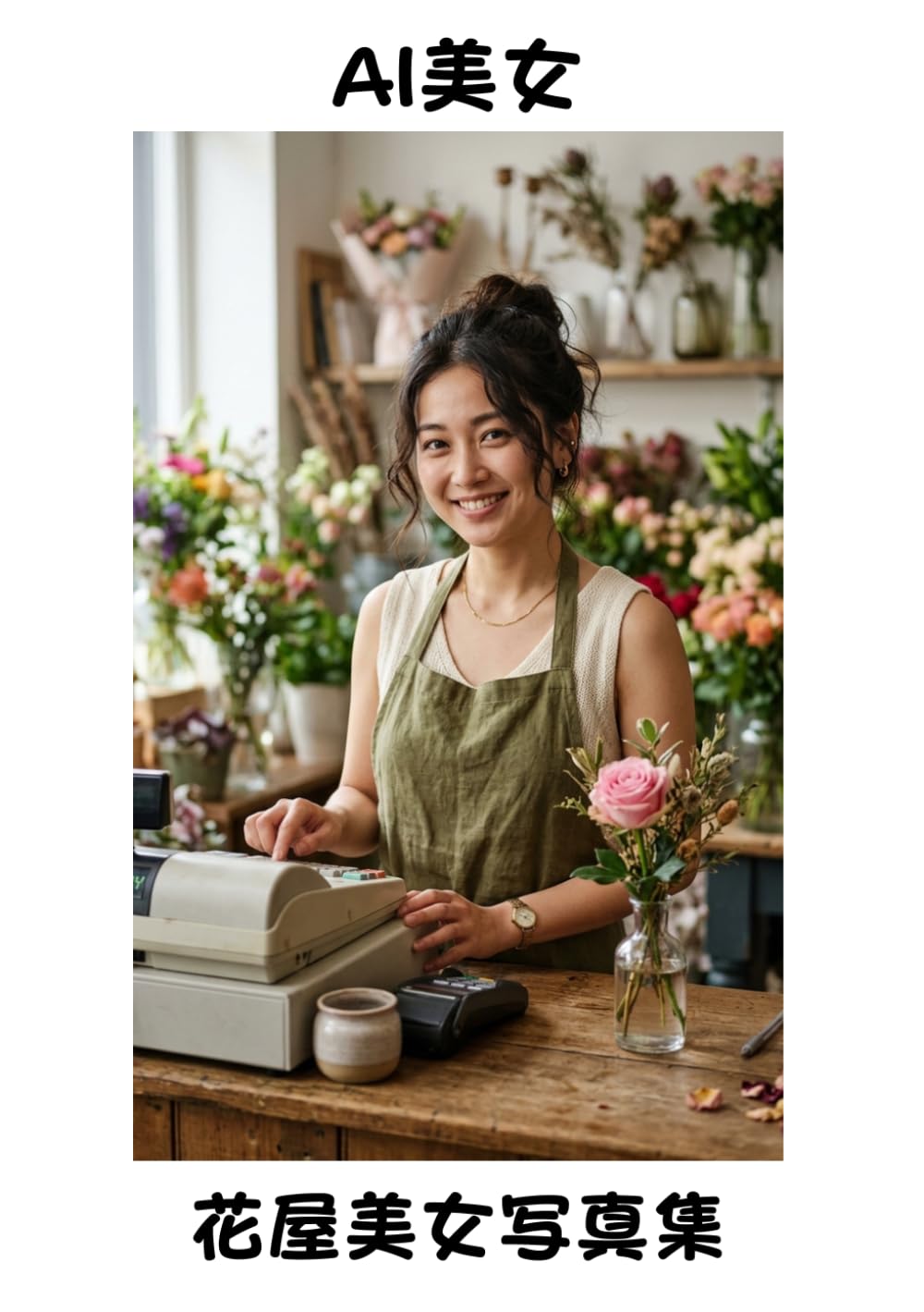 【AI美女】早朝の花屋の美女写真集