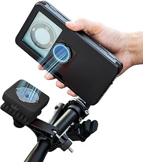 ROCKBROS Magnetic Bicycle Mobile Phone Holder, IPX4 Waterproof, Shock Absorbent, 360° Rotatable 4.7-6.9 Inch Smartphones, Handlebar Mount 2.2-3.2cm, for Bicycle, MTB, E-bike, Road Bike and Scooter