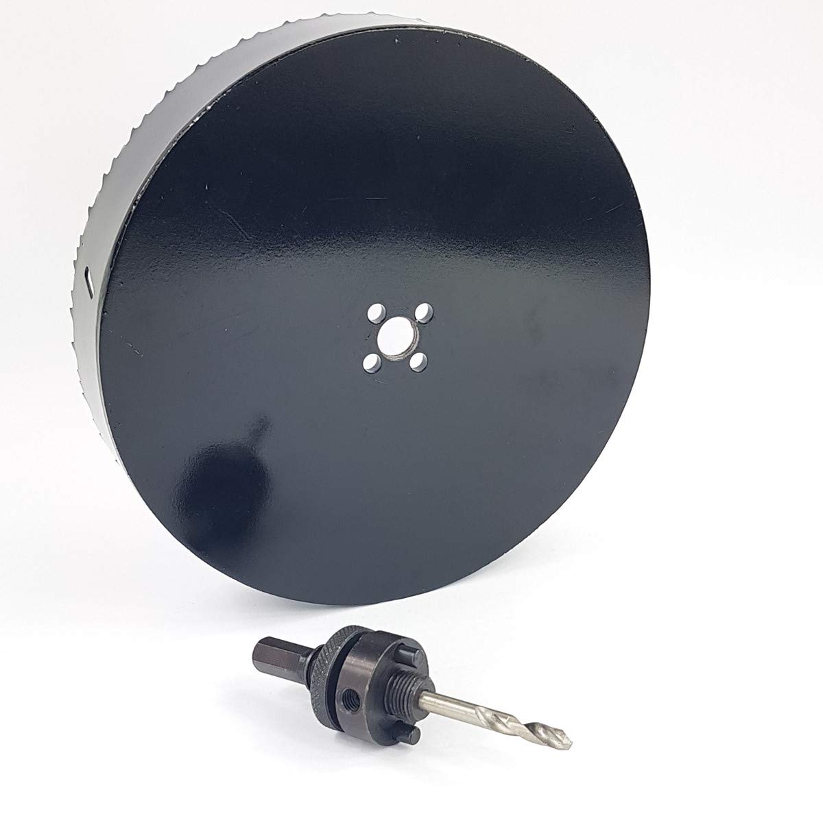 Sierra de corona de 210 mm de diámetro con adaptador hexagonal HSS-Bi-Metall broca de perforación corona de 40 mm para aluminio, madera, hierro fundido, latón, yeso, etc.
