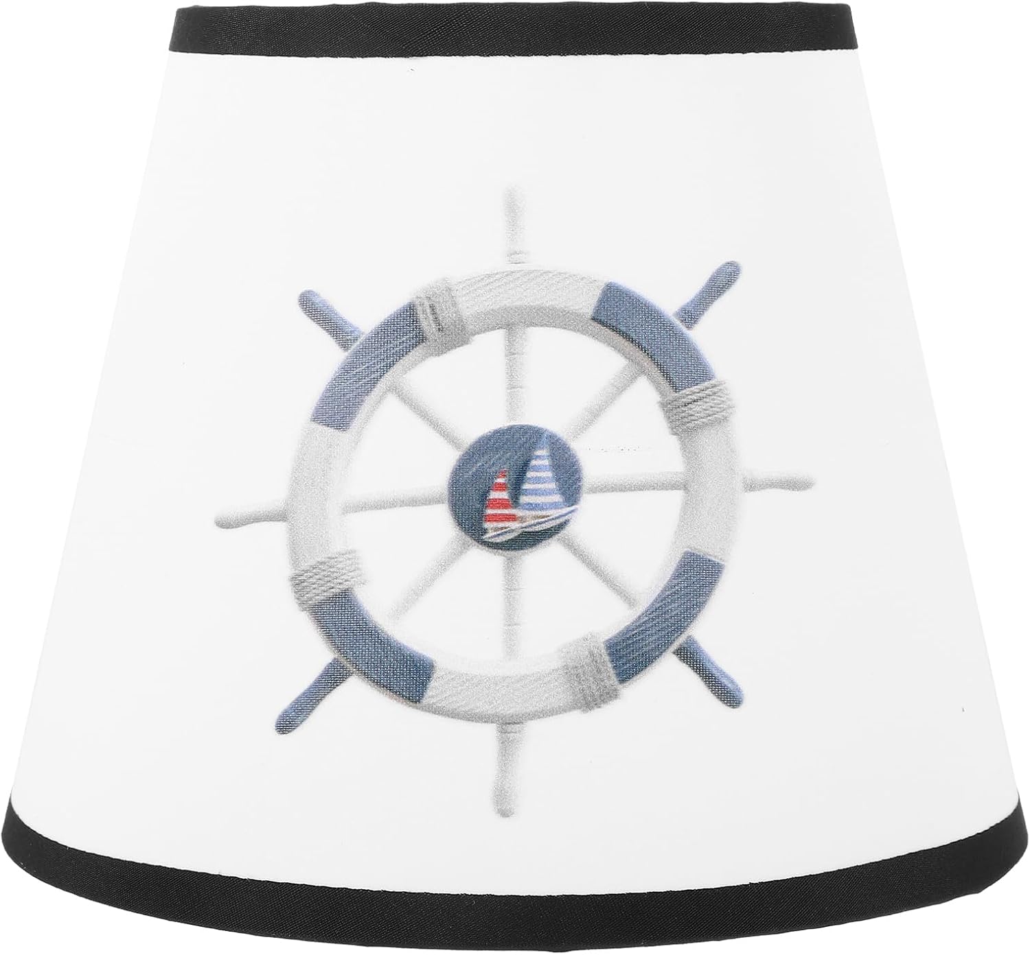 Veemoon Nautical Fabric Lampshade, Barrel Light Covers Small Table Lamp Shade Coastal Lamp Shade Clip on Light Replacement Rustic Bulb Lampshade Home Office Hostel (11 * 17 * 14cm)