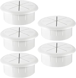 HYCC 5 Pack 2 Inch Flexible Desk Grommet,Organize Wires and Cables on Office Equipment, Computer Components, Entertainment Systems Effectively - Color: White