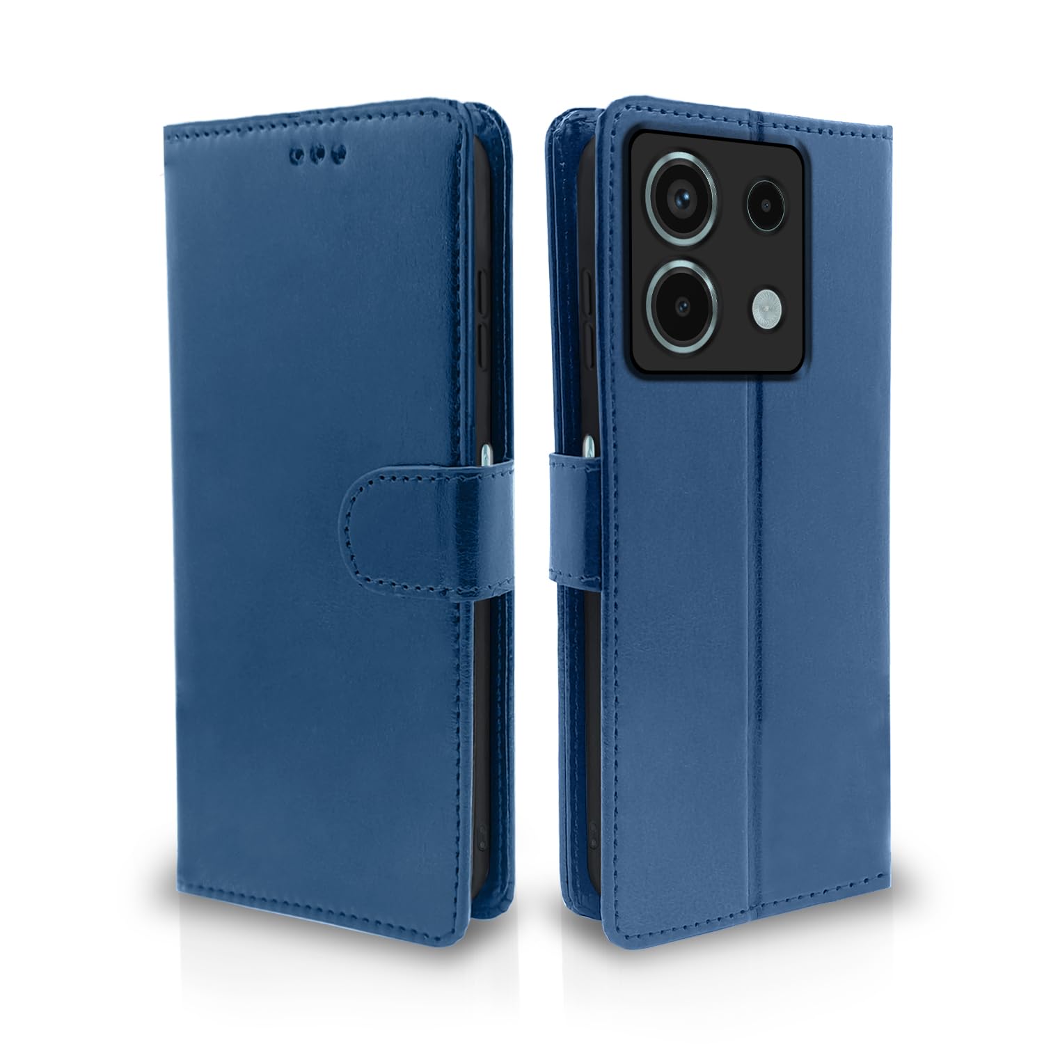 Pikkme Redmi Note 13 5G Flip Cover Leather Finish | Inside TPU with Card Pockets | Wallet Stand and Shock Proof | Complete Protection Flip Case (Blue) (B0CLBD2QYT) Amazon Price History, Amazon Price Tracker