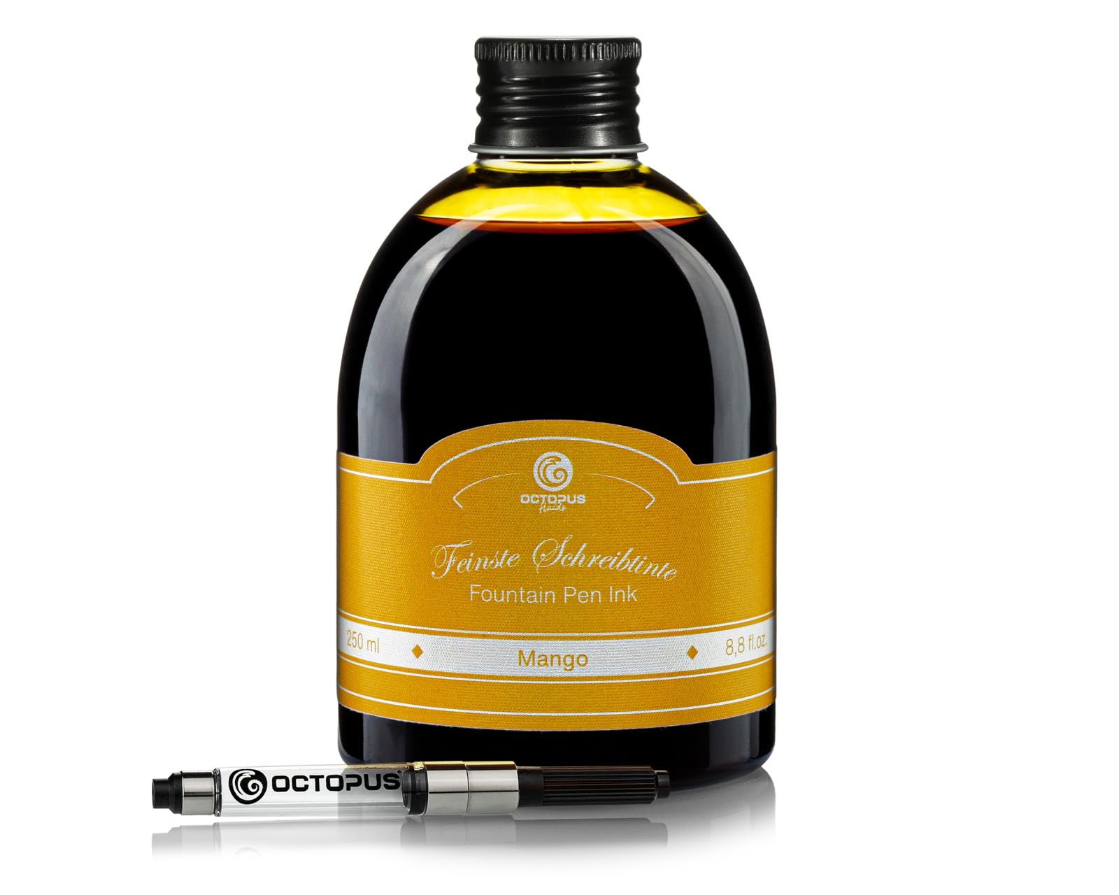 Octopus Fluids Mango Fountain Pen Ink 250ml with Ink Converter