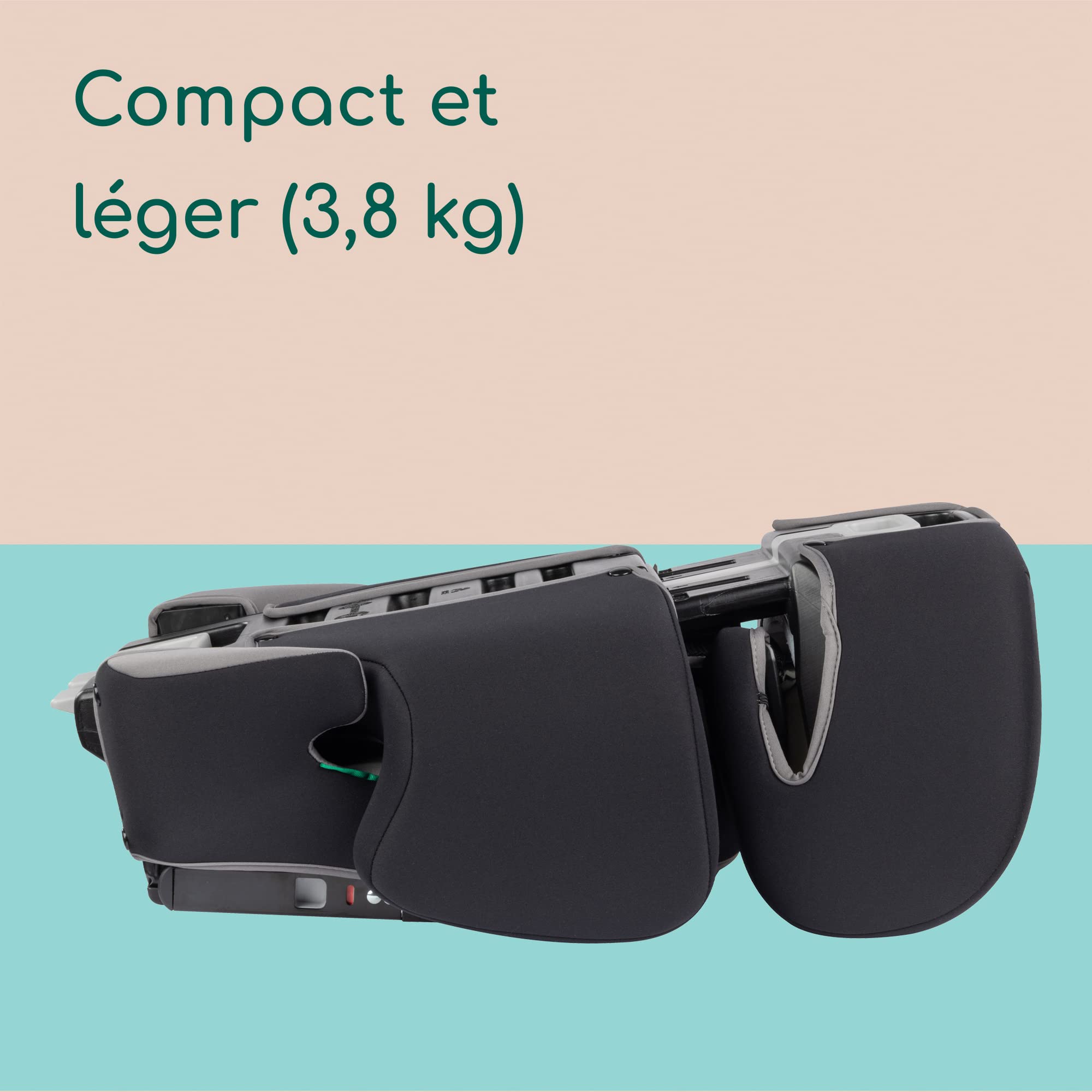 Bebeconfort RoadFix i-Size, Siège Auto Rehausseur à Dossier, 3,5-12 ans (100-150cm), Siège Auto ISOFIX, Pliable, Léger (4,4 kg), 14 Positions d'Appui-tête, Siège Rembourré, Grey Mist