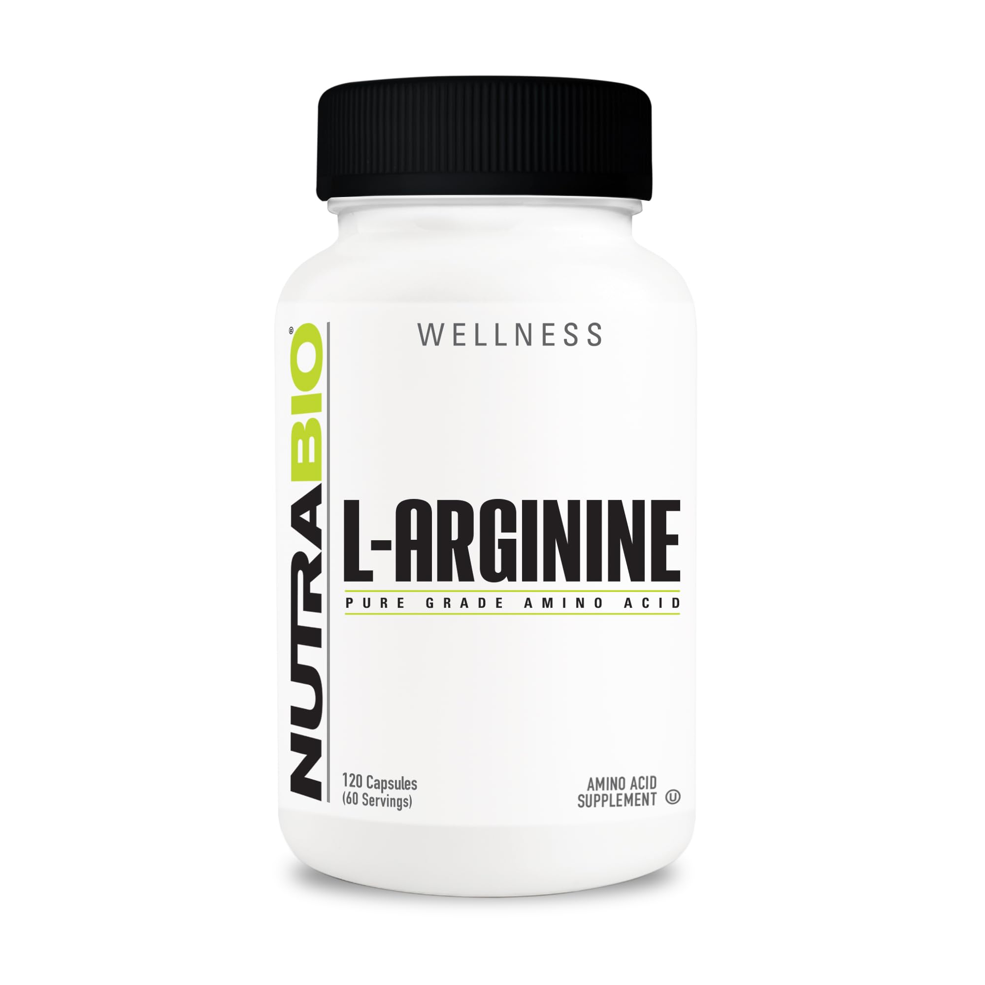 NutraBio L-Arginine Supplement, 750mg – Nitric Oxide Precursor, Supports Blood Flow, Vascular Health, and Muscle Growth- L Arginine Supplements for Men and Women- 120 Capsules 120 Count (Pack of 1)