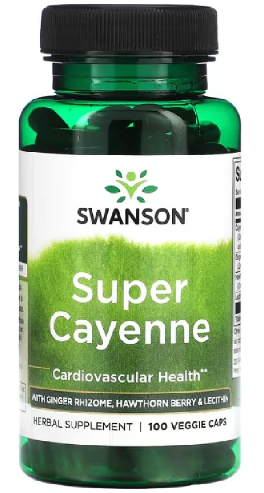Swansons Swanson - Super Cayenne | Circulatory and Metabolic Health - 100 Veggie Capsules