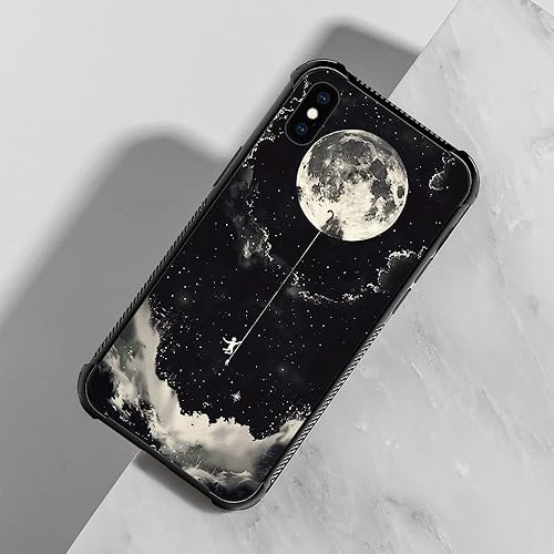 Miniatura 3 de CARLOCA Funda compatible con iPhone Xs MAX, Climbing the Moon,iPhone Xs MAX para hombres y niños, funda protectora resistente a prueba de golpes