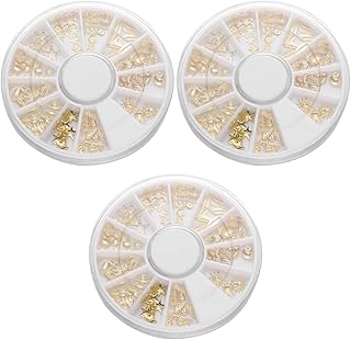 FRCOLOR 3 Peças 12 Unhas Decoração De Lantejoulas De Unhas Decoração Metálica Arte De Unhas Brilho De Strass Decoração De Unhas Glitter Design De Arte De Unhas Decoração Arte De Unhas