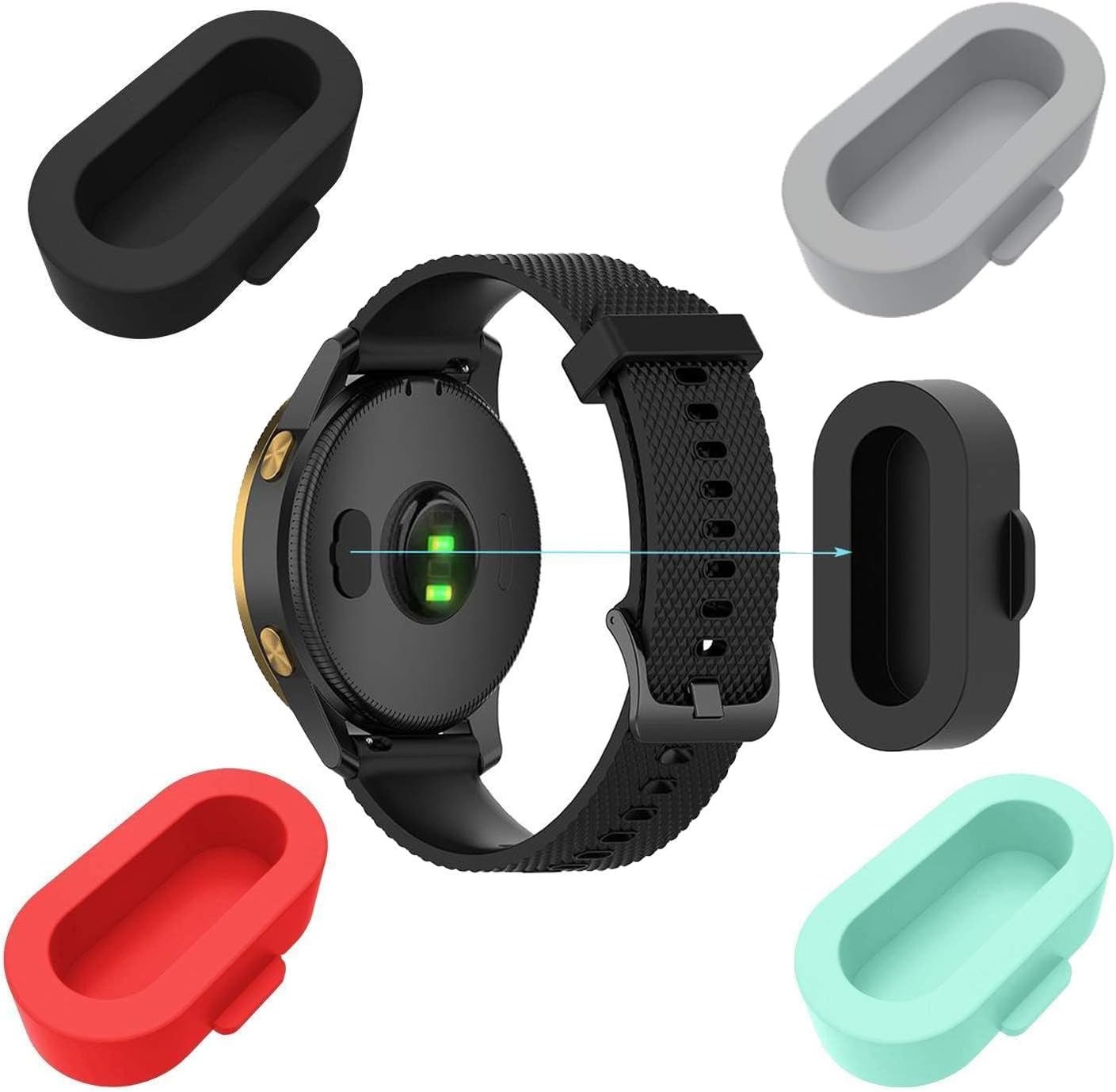 10 Pack Dust Plug Compatible with Garmin Fenix 7/7S/7X/ 5/5S/5X/6/6S/6X/6 Pro/6S Pro/6X Pro/Forerunner 935/Vivoactive 3/4/Venu,Silicone Charger Port Protector Anti Dust Plugs Caps Cover (Multi-color)