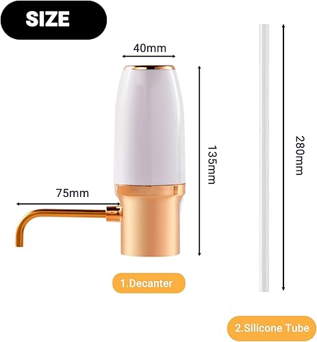Miniatura 2 de Dispensador eléctrico de vino con dispensador eléctrico inteligente decantador con USB recargable, decantador de vino eléctrico y dispensador de