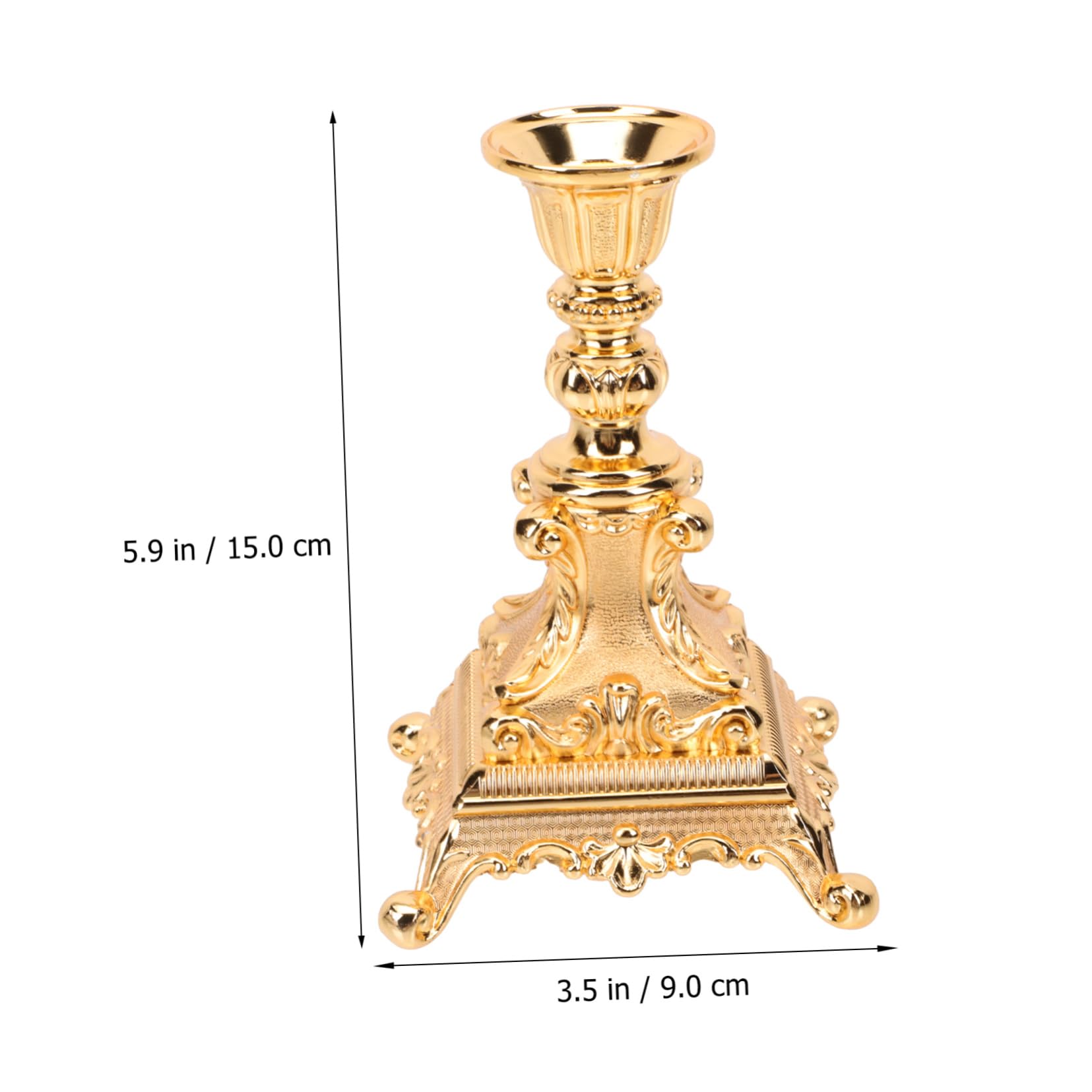 Portacandela in Lega di Zinco Oro Design Classico Unico Elegante, Porta Candela Delicato per Decorazioni Casa e Matrimoni Raffinati
