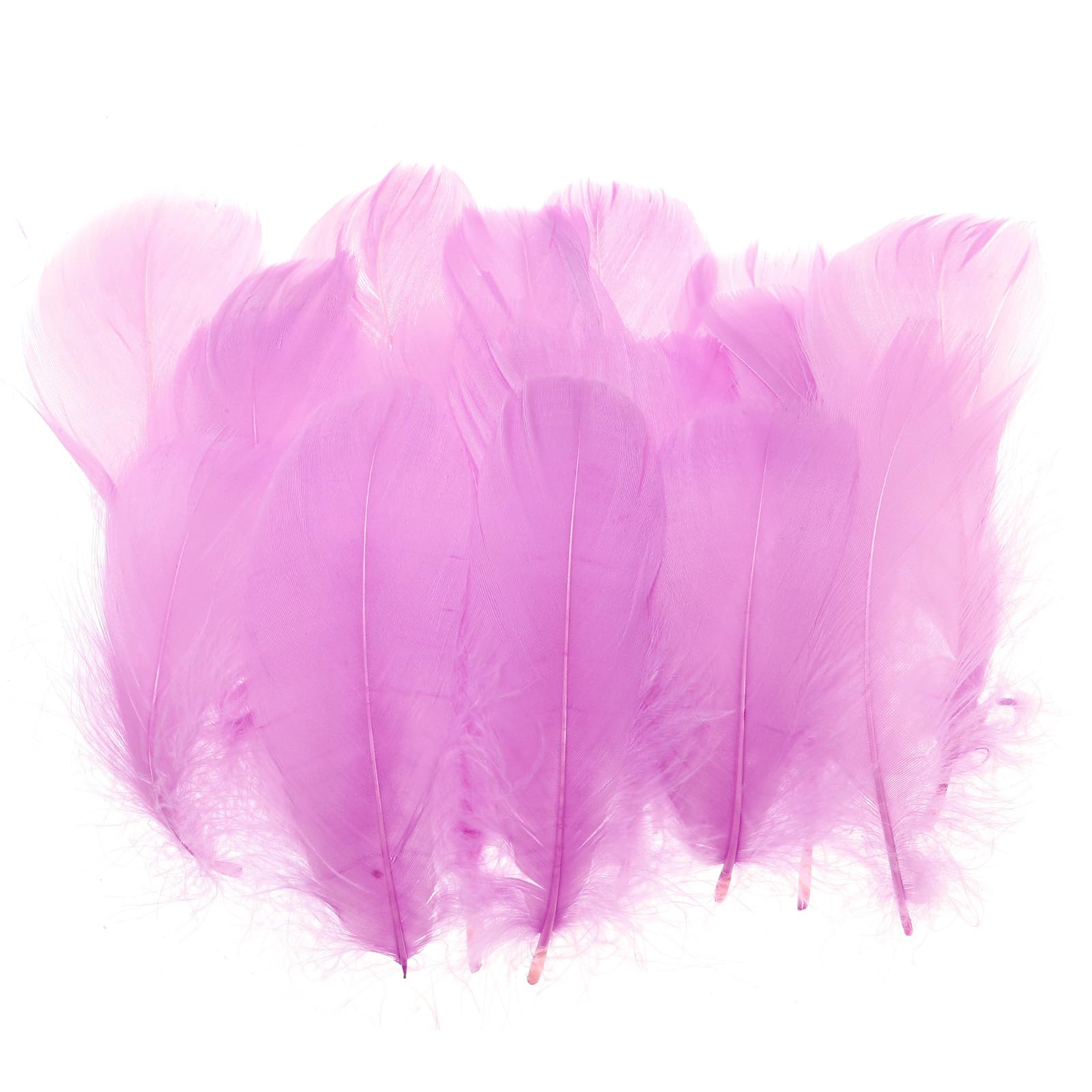 Colorful Feathers 3-5inch, 300pcs Goose Feathers Bulk for Crafts DIY, Wedding Home Party Decorations Dream Catcher, Purple Pink