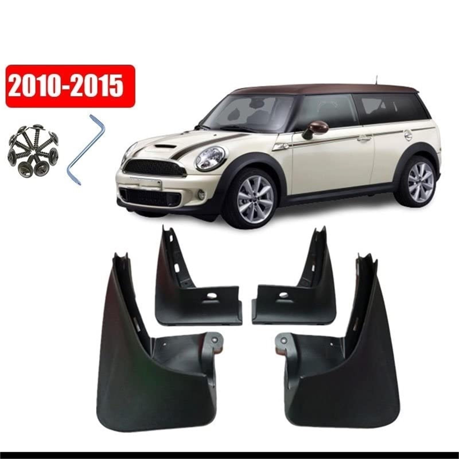 Błotniki samochodowe, dla MINI, Coopers, Clubman R55 2010 2011 2012 2013 2014 2015 4 szt. Splash błotnik samochodowy akcesoria Zestaw nakrętek piasty koła blokującego