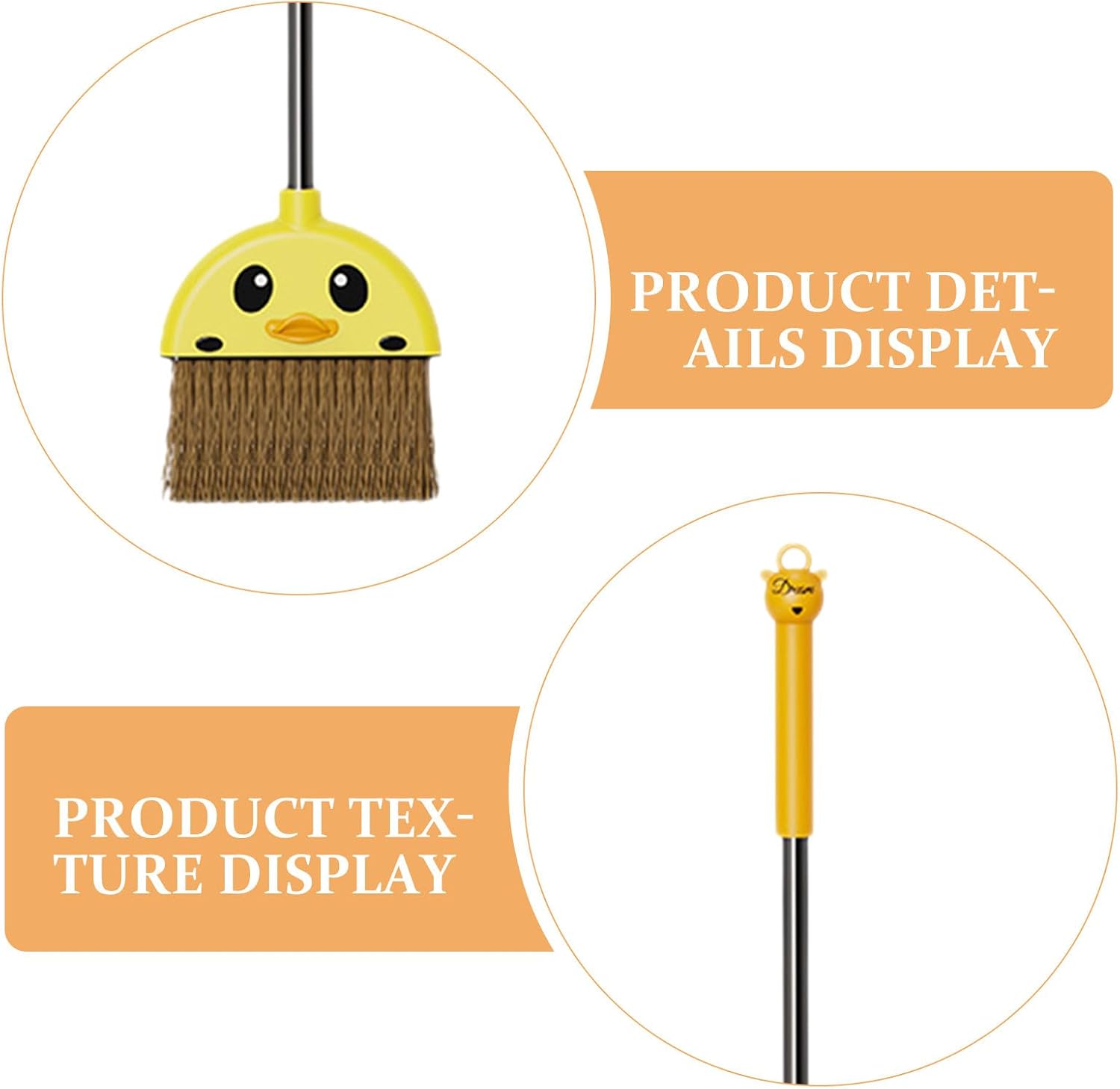 Cartoon Small Cleaning Broom for Kids, Lightweight PP and PET