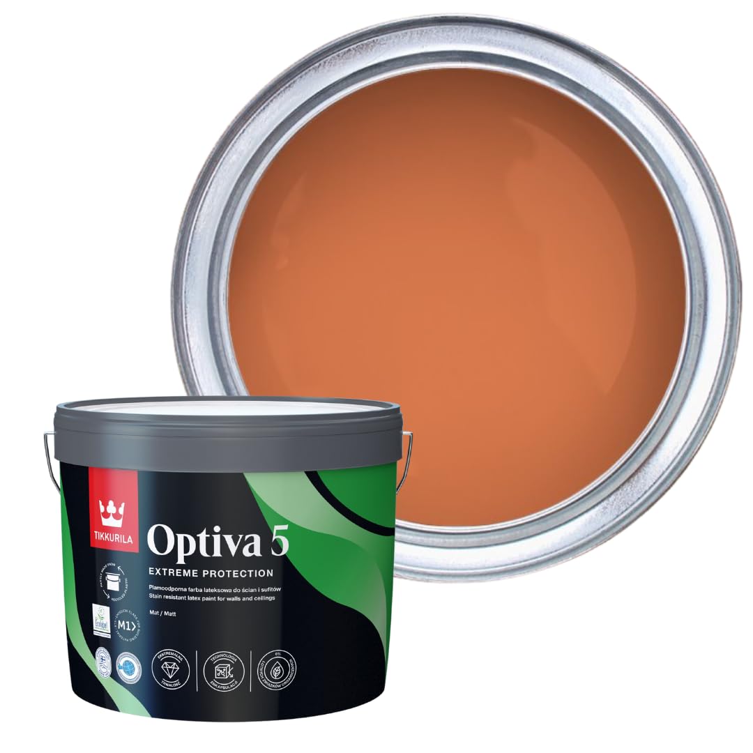 TIKKURILA Optiva 5 Matt Emulsion Paint โ Durable, Scrubbable & Easy-Clean for Walls and Ceilings | Zero VOC - 10L Folklore S315