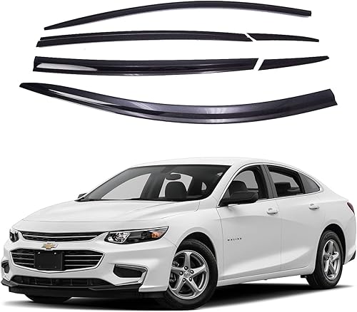 AUTOCLOVER - Juego de 6 protectores de lluvia con cinta adhesiva para Chevrolet Malibu 2016 2017 2018 2019 2020 2021 2022 2023 2024  deflectores de