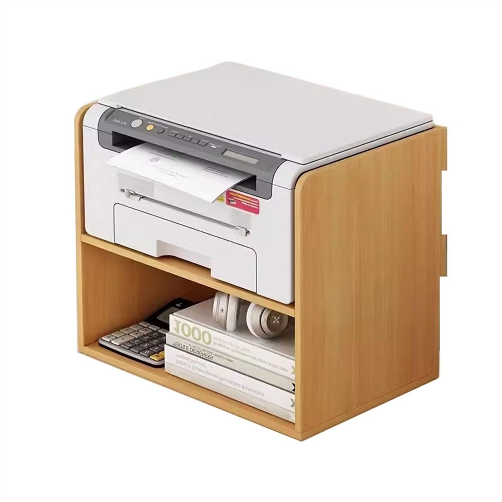 Double-Layer Printer Stand Desktop Organizer Shelf With MDF Shelves For