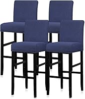 Vista 47 de Lellen Juego de 2 fundas para taburetes de bar, fundas elásticas y lavables para asientos de taburetes de bar, fundas extraíbles para sillas de bar
