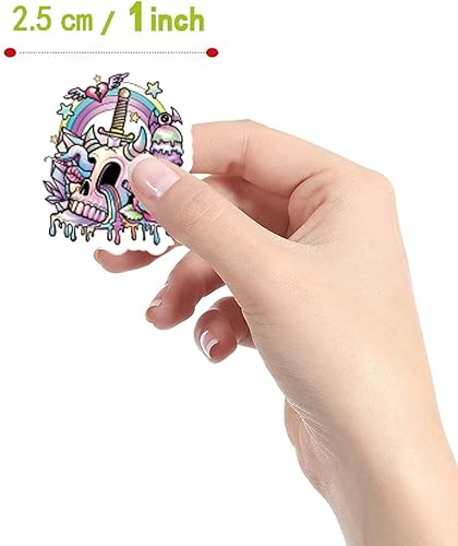 Miniatura 2 de Calcomanías de estilo B gótico pastel (500 unidades), 10 hojas de calcomanías gráficas de terror de dibujos animados, rollo de sellos autoadhesivos