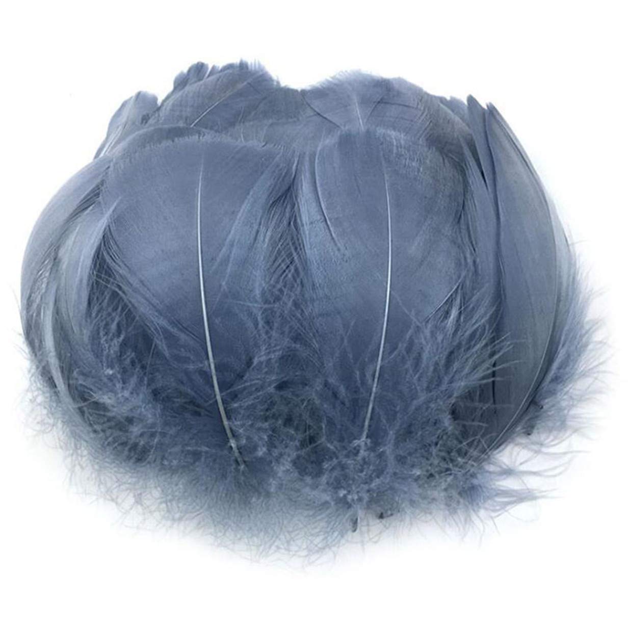 EJY 100Pieces/Pack Colorful Goose Natural Feathers for DIY Making Handmade Arts and Crafts Supplies,Gray