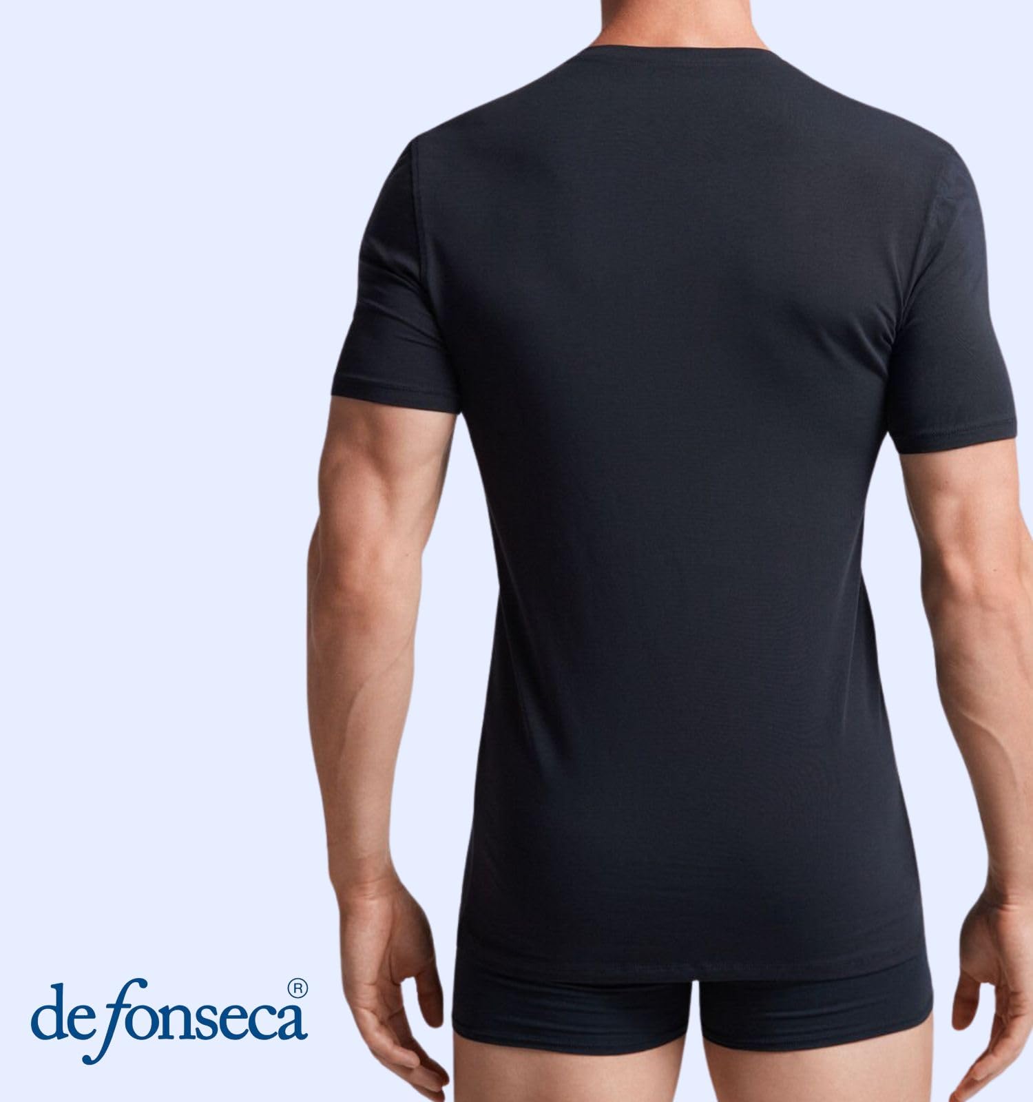 Intimitaly deFonseca - Set 3 Magliette Intime Uomo Cotone Pettinato Girocollo e Scollo V T Shirt Finissima Cuciture Piatte Intimo Maglietta Uomo Nera Bianca e Colorata