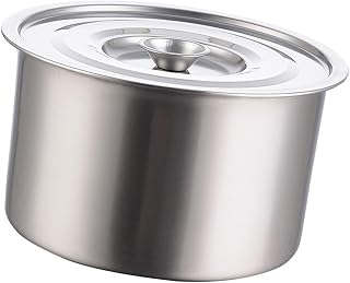 POENVFPO Kanna i Rostfritt Stål Hållbar Högtemperaturbeständig Multifunktionell Soppkanna för Köksbruk 1 X Kärl 1 X Lock (12 cm)