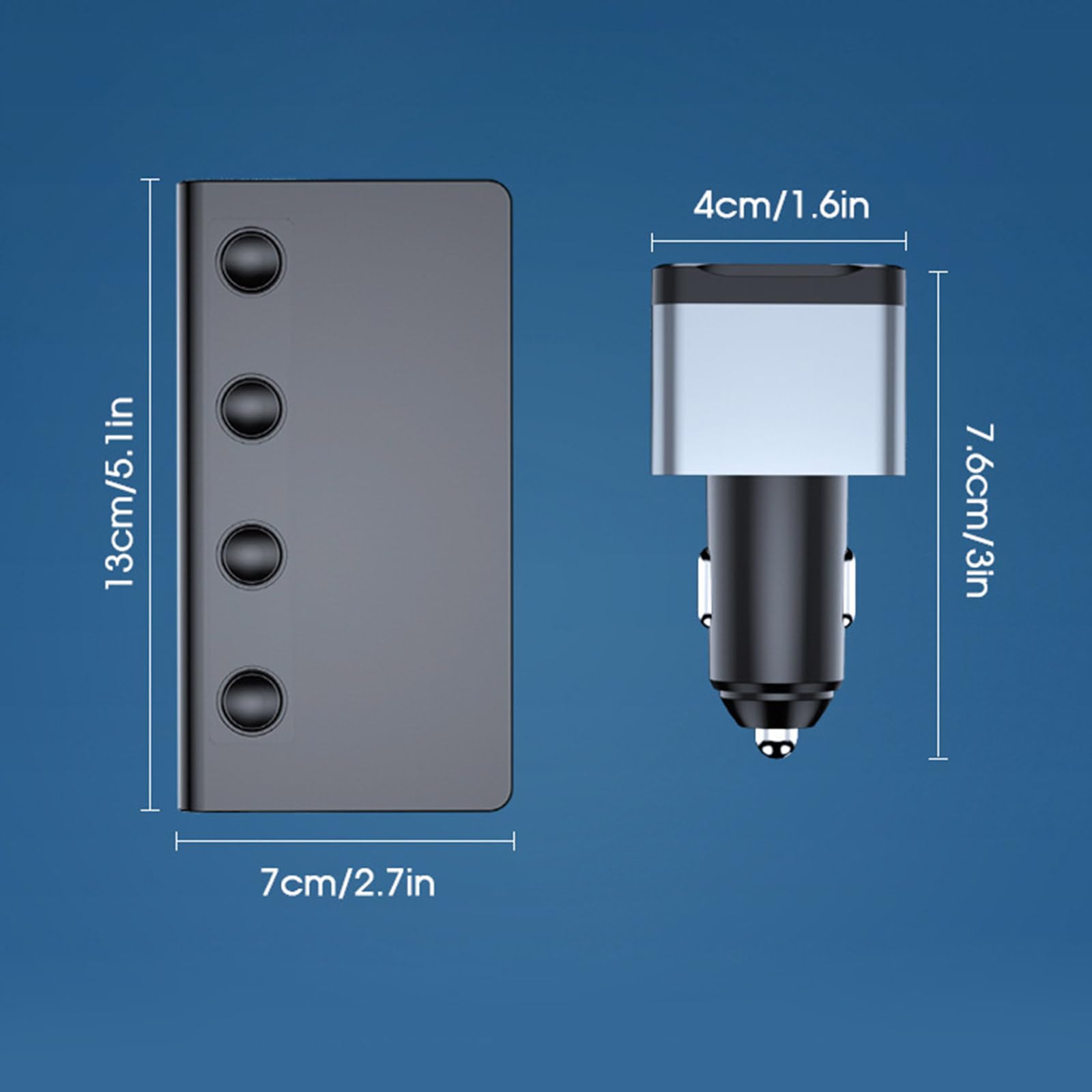 QC3.0 PD18W Cargador de coche rápido con fusibles intercambiables y 4 interruptores, distribuidor de enchufes para varios dispositivos, cargador de coche, adaptador USB