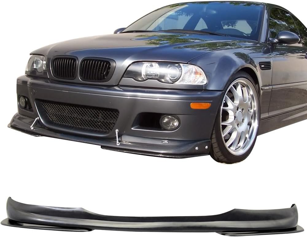 Front Bumper Lip Compatible With 2001-2006 BMW E46 M3, Ac-s Style PU Black Front Lip Spoiler Splitter by IKON MOTORSPORTS