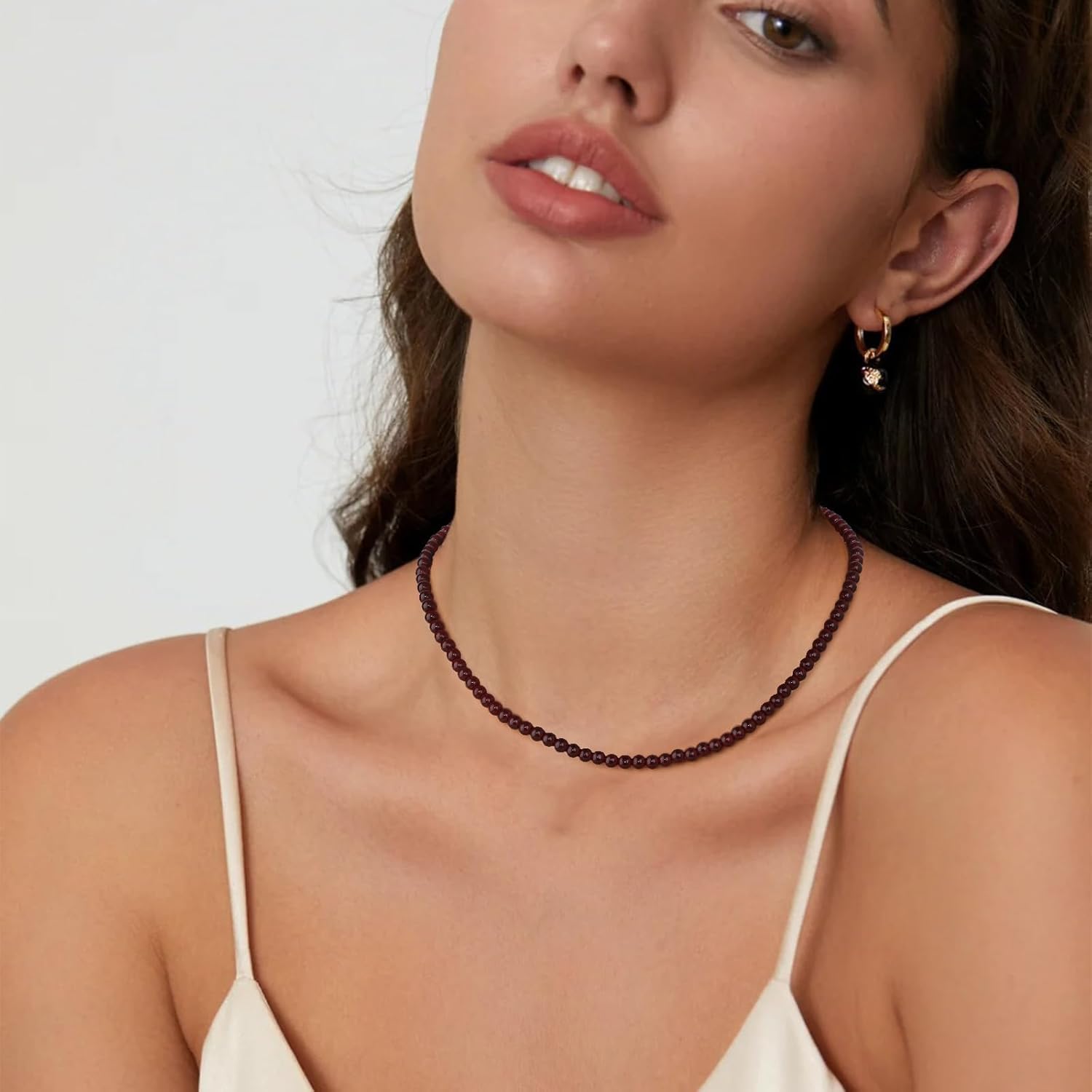 Turquoise Natural Stone Necklace for Women 4mm Handmade Crystal Choker Bead Necklace Gemstone Necklace Healing Crystal Jewelry for Women - Image 6