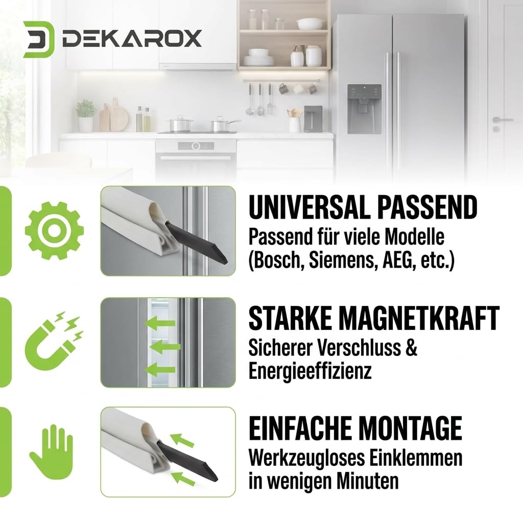 Guarnizione per porta del frigorifero, universale, 1300 x 700 mm, per Bosch, Siemens, AEG, Electrolux, Bauknecht, Beko, Neff