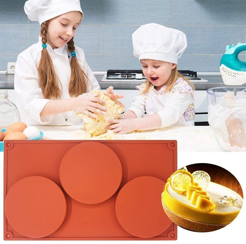 2 Sztuk 3-jamy Duży Okrągły Ciasto Tortowe Formy Silikonowe Resin Coaster Mold Candy, Pie, Custard, Formy do pieczenia ciasta Mousse
