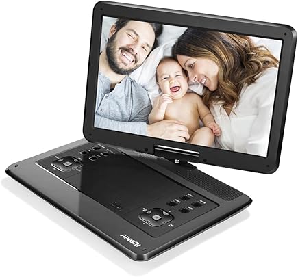 APESIN Lettore DVD portatile schermo orientabile 14 1 pollici con batteria ore display girevole supporta scheda SD USB AV colore Nero APESIN Lettore DVD portatile schermo orientabile 14 1 pollici con batteria ore display girevole supporta scheda SD USB AV colore Nero