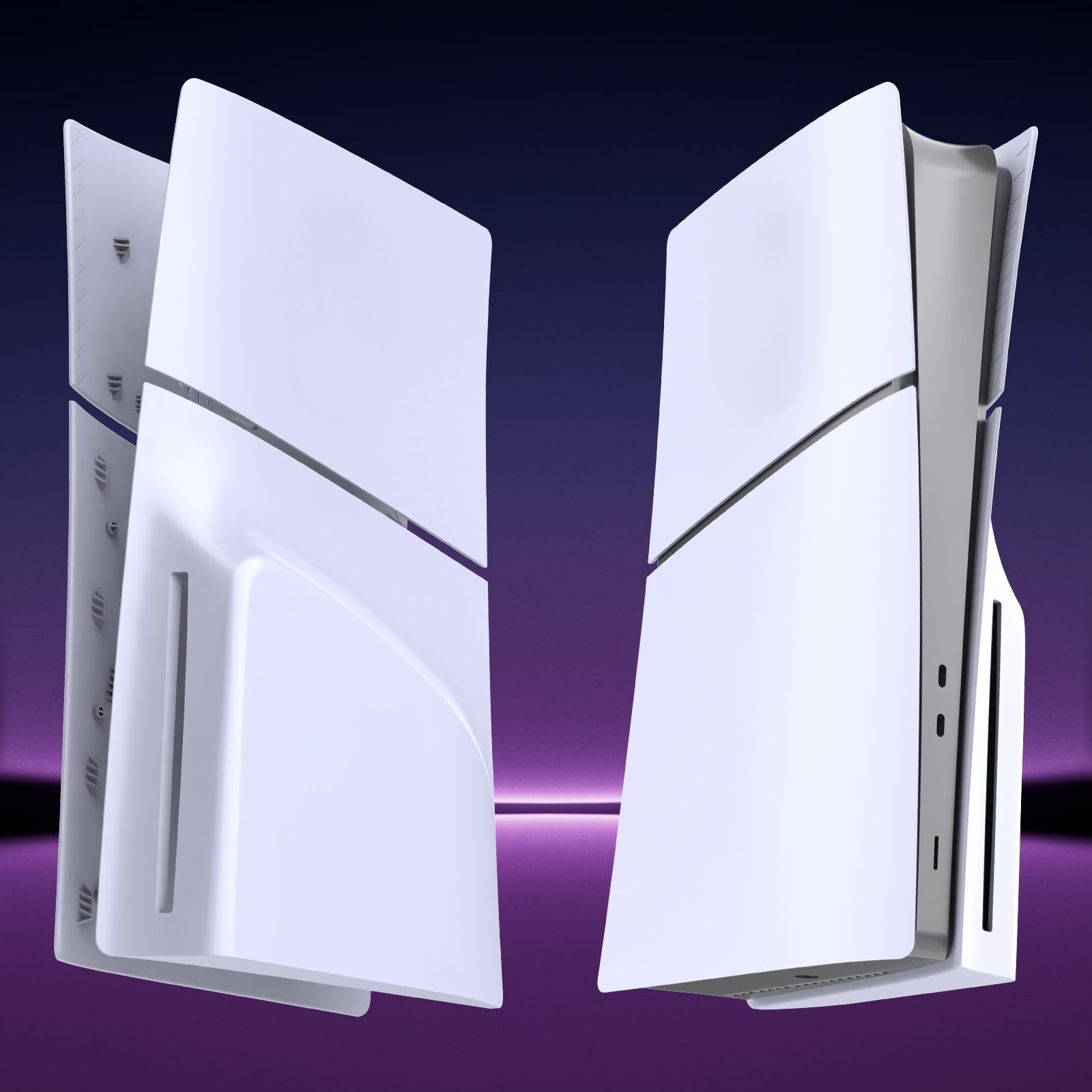 Piastre di copertura per console PlayStation 5 Slim Disc Edition - Pannelli di copertura di ricambio compatibili (bianco)