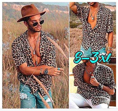 Huazong - Camicie da uomo casual a maniche corte