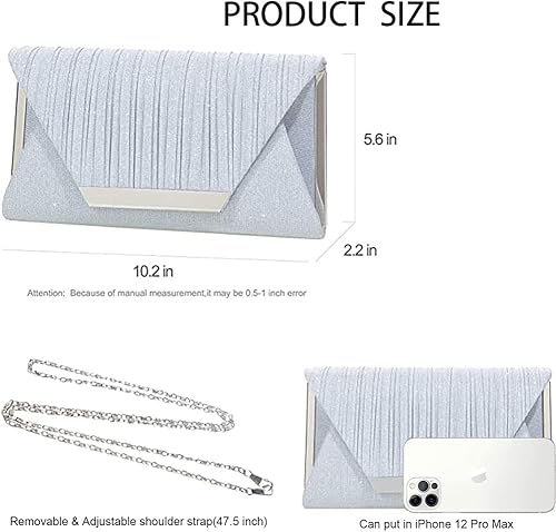 Miniatura 3 de KAKKOII Bolsos de mano con purpurina para mujer, bolsos de mano de noche, bolsos formales de fiesta, bolsa de boda, bolsas cruzadas