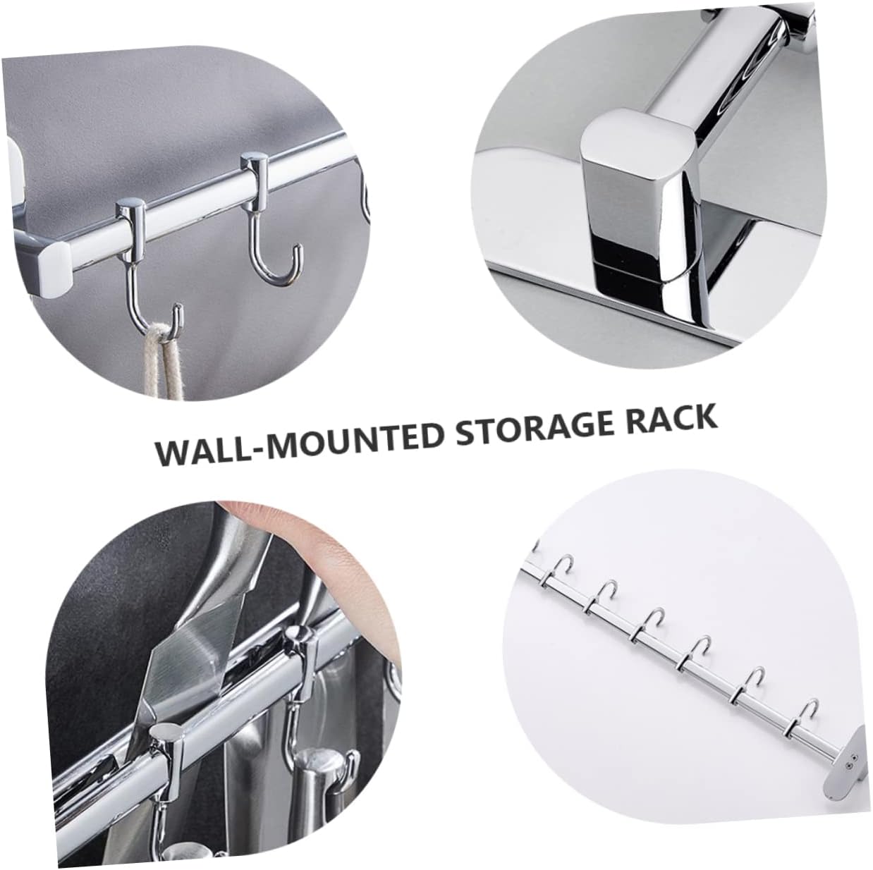1pc Movable Punching Storage Hooks for Kitchen and Bathroom Hooks Wall-Mounted Organizer for Easy Access and Space Saving
