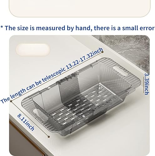 Miniatura 2 de Cesta coladora para colgar sobre el fregadero, lava verduras y frutas, drena pasta cocida y platos secos, coladores y coladores extensibles para