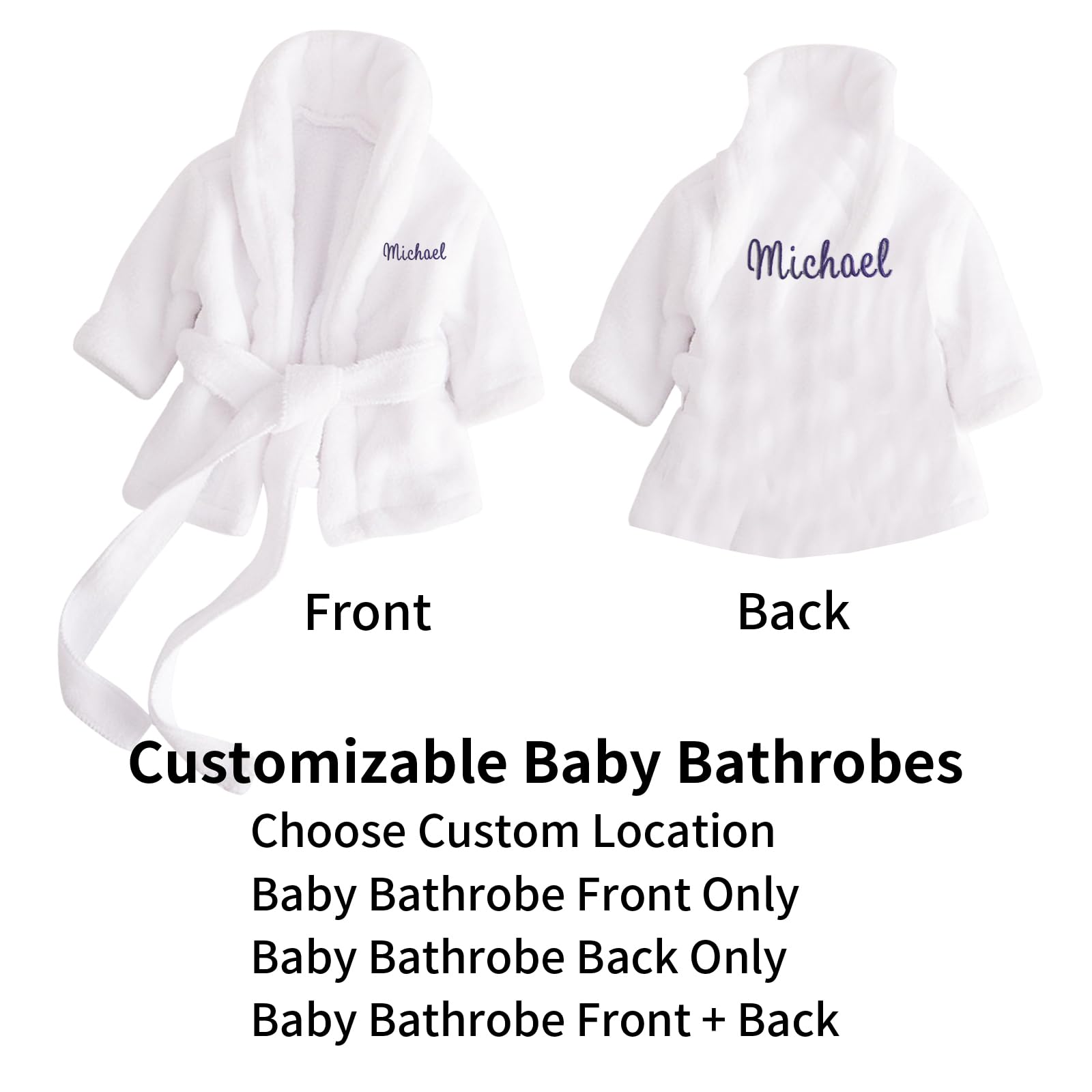 Peignoir bébé personnalisé avec nom brodé, peignoir bébé personnalisé, pour filles et garçons, avec gant de toilette ou chaussons, cadeau pour baby shower, cadeaux nouveau-né, cadeaux d'anniversaire