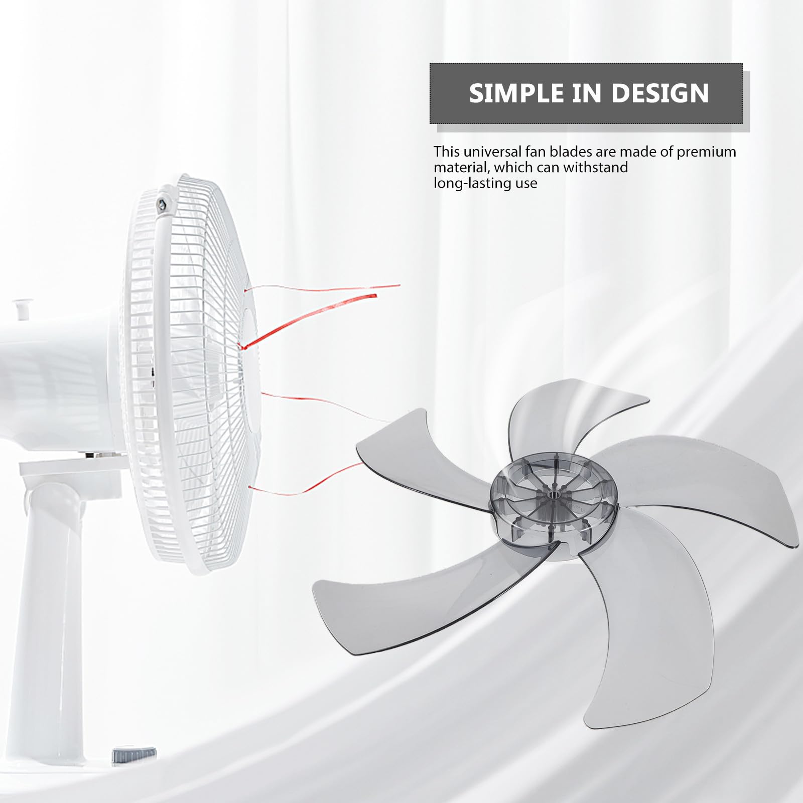 Veemoon Accessori per Ventilatore da Pavimento Pale in Plastica a 5 Foglie, Ricambio per Ventilatore da Tavolo per Vacanze Estive e Uso Domestico
