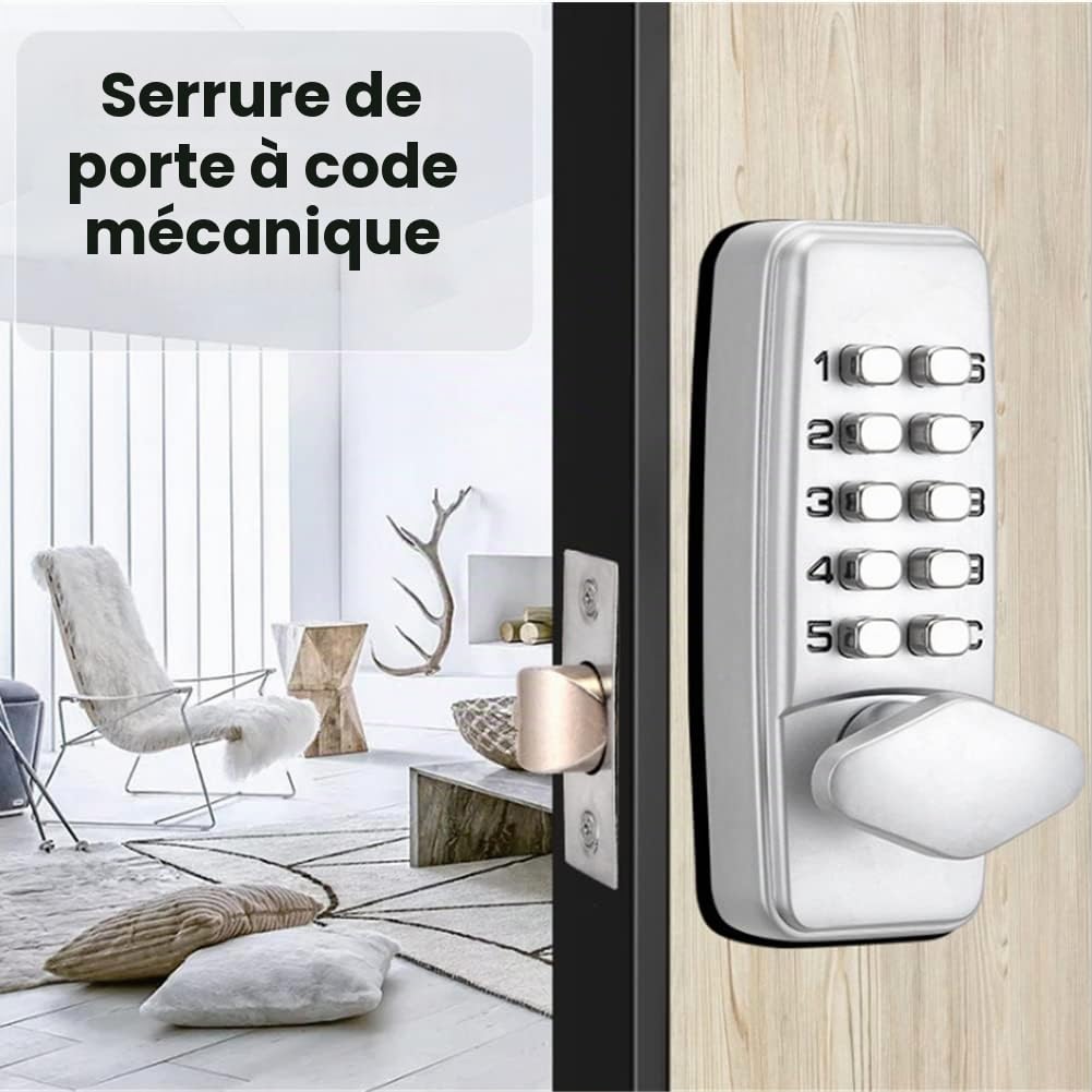Mini-cadenas mécanique à combinaison 2-4 chiffres, serrure de sécurité pour portes intérieures et extérieures, alliage de haute qualité, conception anti-effraction, corps de serrure chromé étanche.