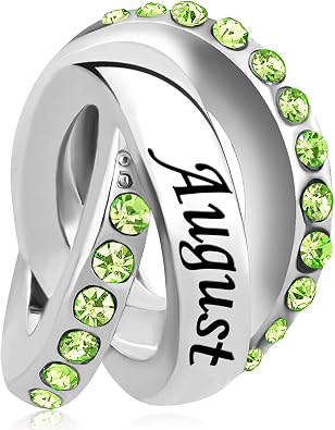 Birthstone Birthday Charm Bead Compatible with Pandora Charms Bracelets
