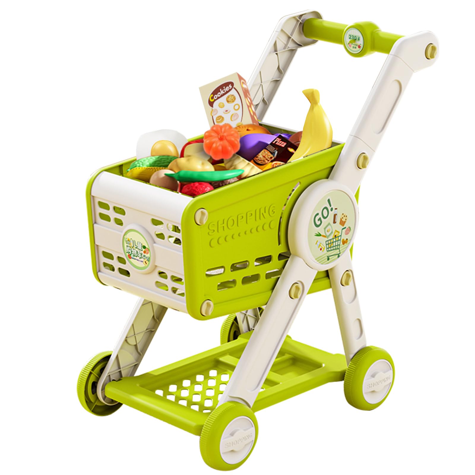 Pretend Shopping Playset Toy Kids Groceries Girls Boys Playing House Toys Big Size Shop Cart 30 Pack Toy with Play Kitchen Accessories