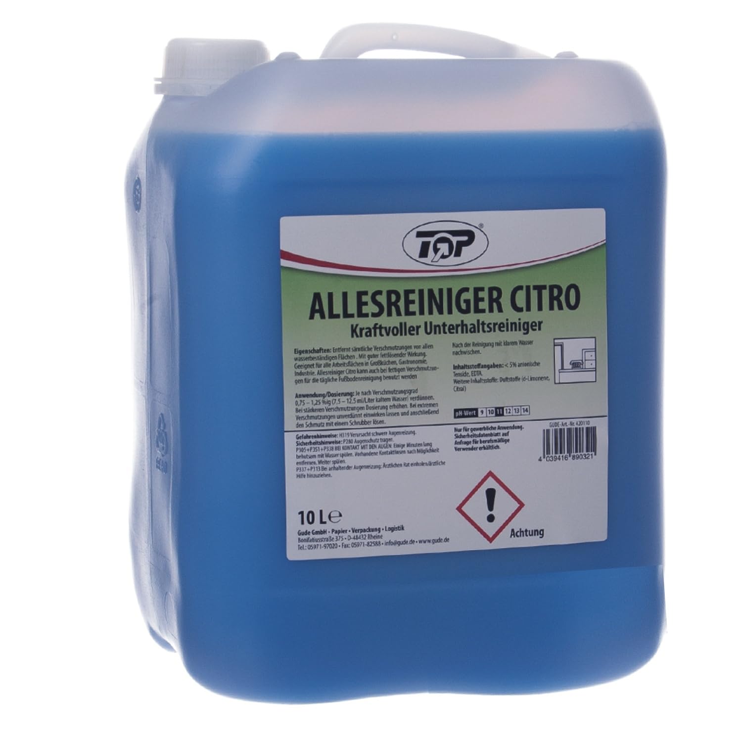 Allzweckreiniger Citro 20 Liter Unterhaltsreiniger | Kraftvoller Citro-Allzweckreiniger für Böden & Oberflächen, 20 Liter