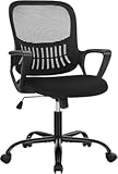 SMUG Home Office Computer Desk Chair - Ergonomic Mid-Back Mesh Swivel Rolling Work with Wheels&comma; Comfy Lumbar Support and Armrest&comma; for Bedroom&comma; Study&comma; Dorm&comma; Student&comma; Adults