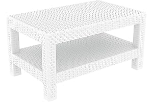 Compamia Monaco Outdoor White Wicker Coffee Table