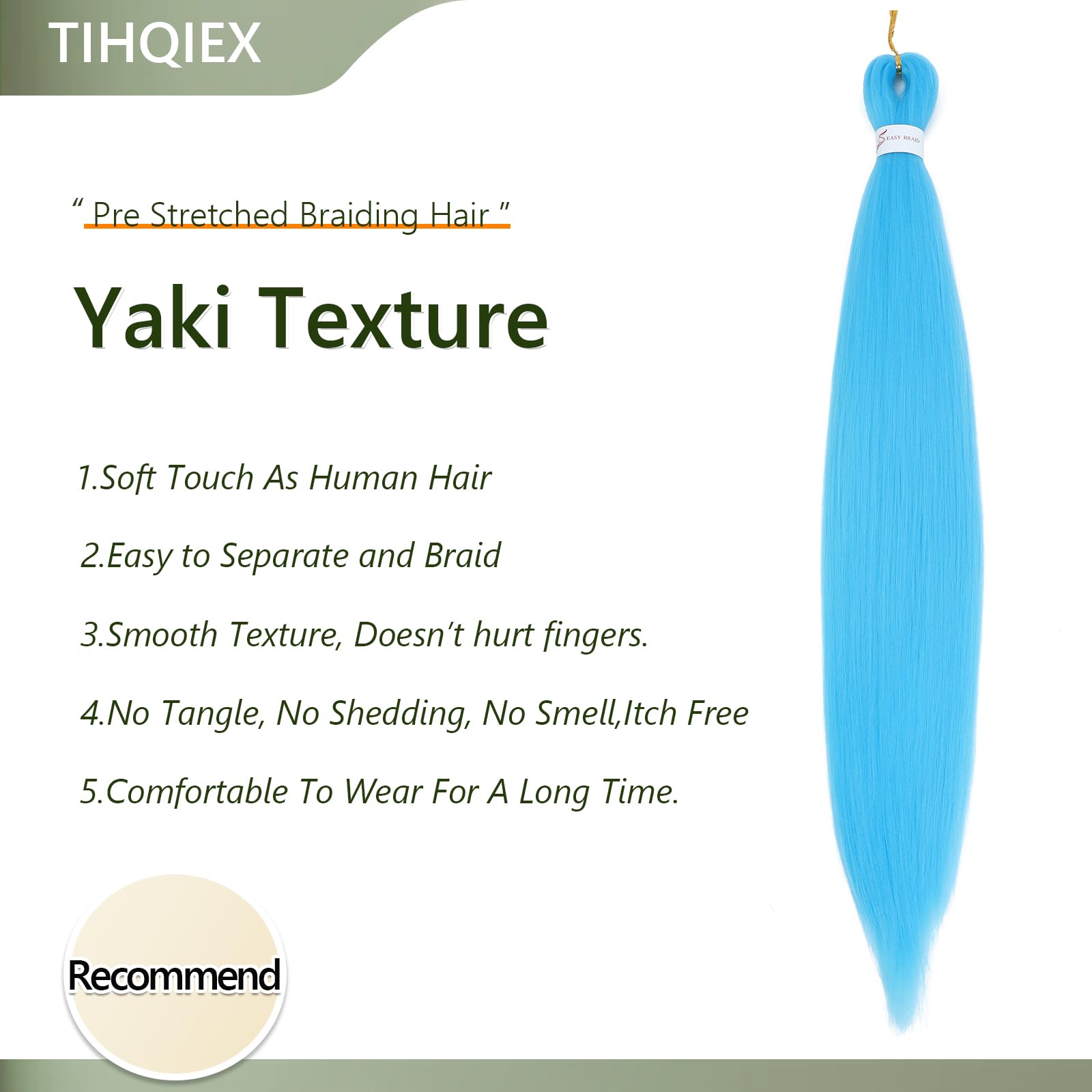 Blue Braiding Hair Pre Stretched 30 Inch 3 Packs Long Braiding Hair Extension Pre Stretched Braiding Hair Professional Synthetic Hair For Braiding Crochet Twist Braids Soft Yaki Texture(30",Blue-3P) - Image 2
