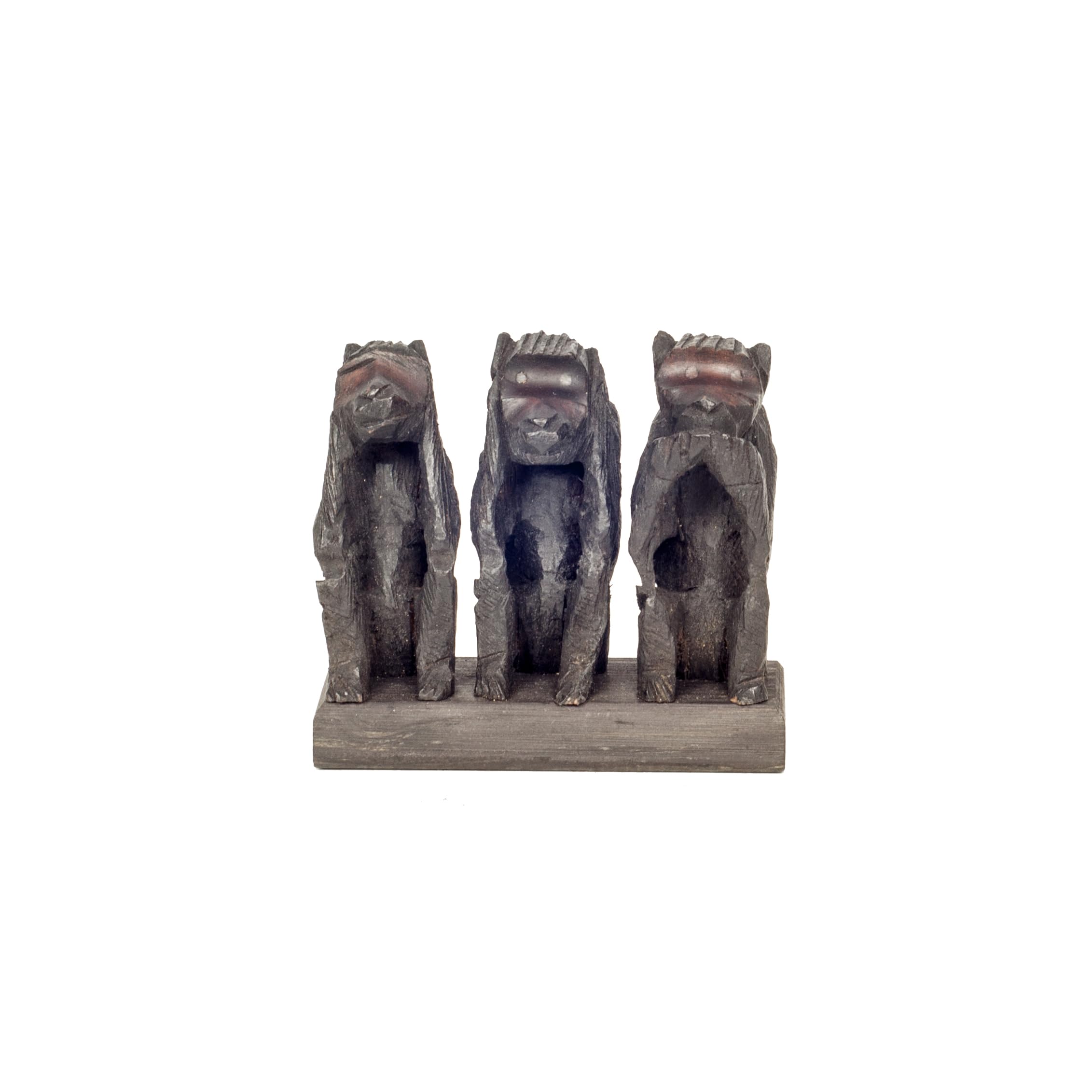 Figurine africaine Trois Singes symbole de la femme parfaite