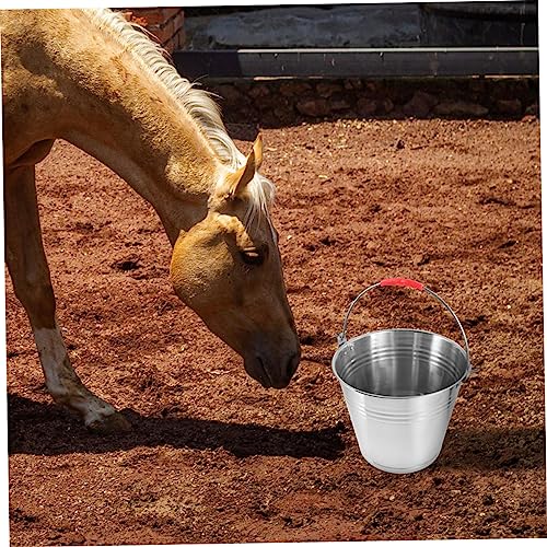 Mipcase Balde De Alimentação De Aço Inoxidável Balde De Gelo De Metal Balde De Água Suporte De Água