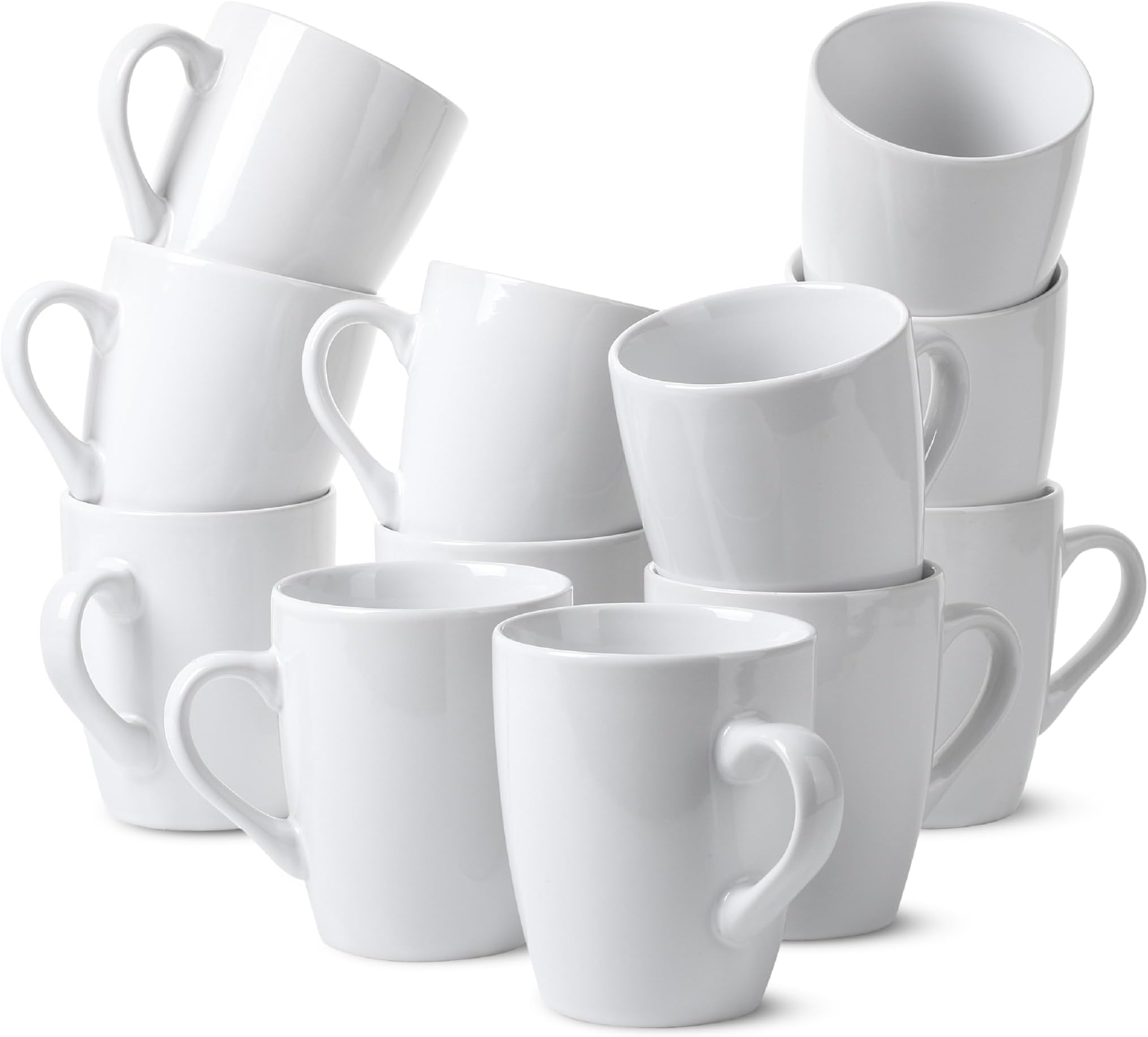 BTaT- White Coffee Mugs, Set of 12, 12oz, Coffee Mug Set, Mothers Day Gift